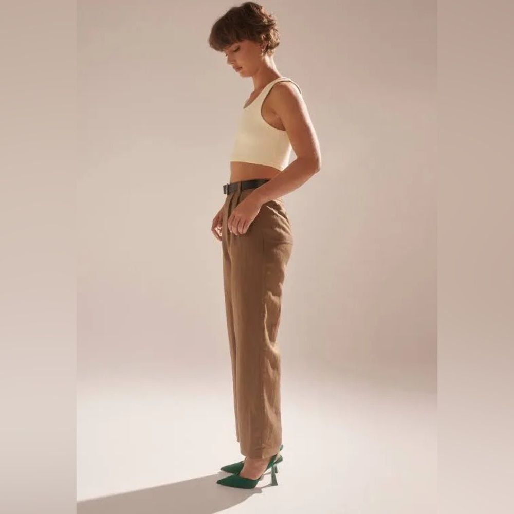 Rolla's Chloe Pleated Linen Blend Pants Size 12 - Picture 2 of 12